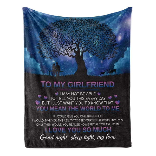1 year anniversary gift for girlfriend: To My Girlfriend You Mean The World To Me Custom Blanket