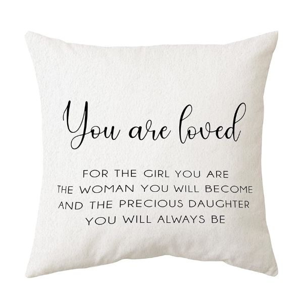 You are Loved Throw Pillow Cover - valentines gift for daughter