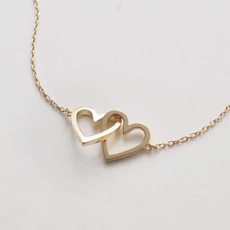 double heart necklace - best valentines day gift for her