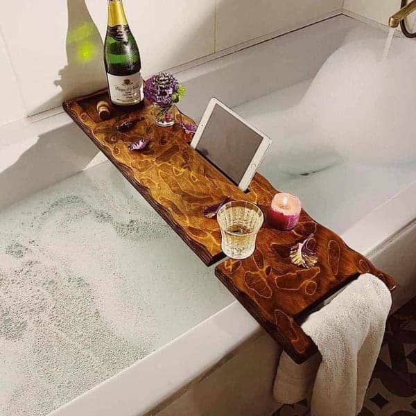 Valentines Day gifts for her: Wood Bath Tray

