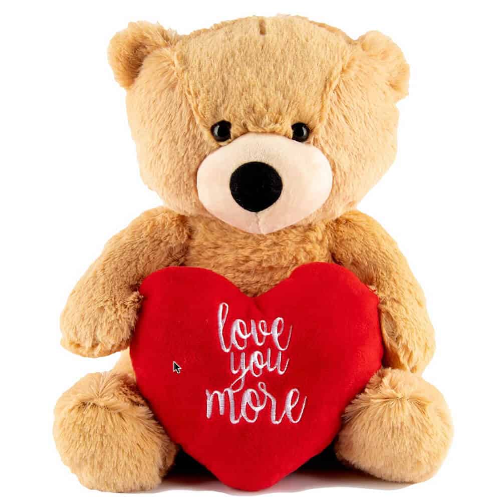 i love you more teddy bear for valentine's day
