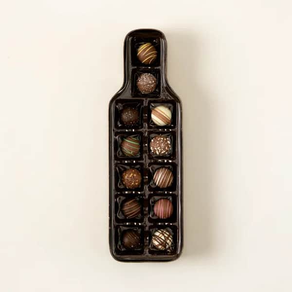 Valentines Day gifts for her: Bottle-of-Wine Chocolate Truffles Box