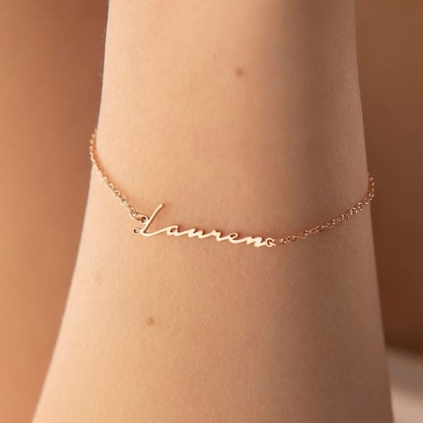 Thoughtful valentines day gift for her: Personalized Name Bracelet