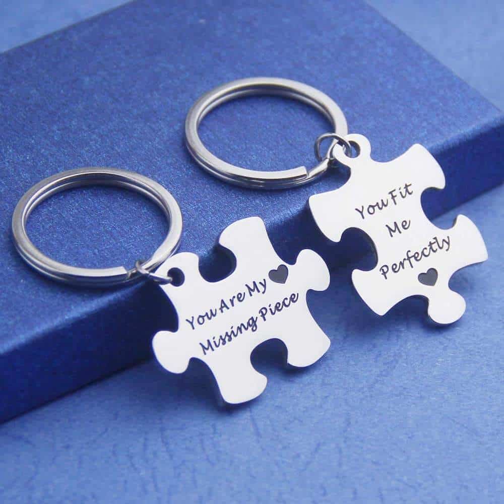 you are my missing piece keychain - best valentine's day gifts for new couples