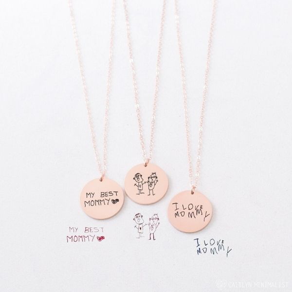 creative mother's day gifts: children's drawing necklace