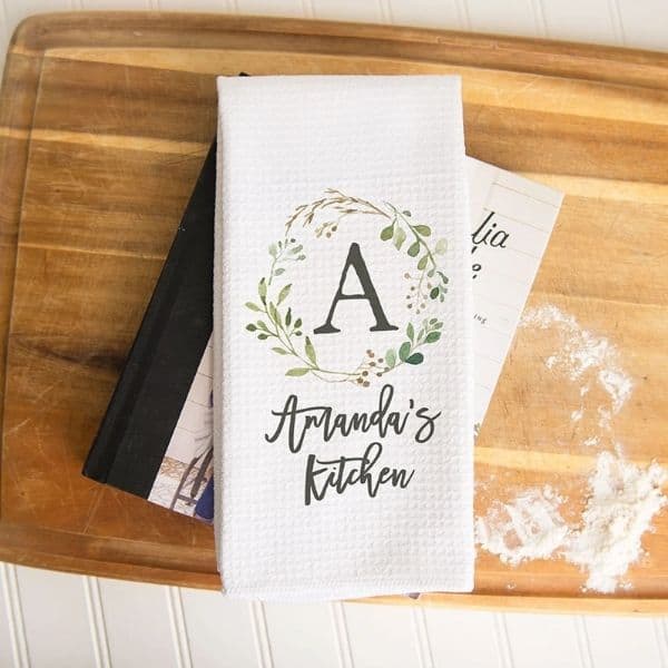 inexpensive mother's day gift: custom kitchen towel