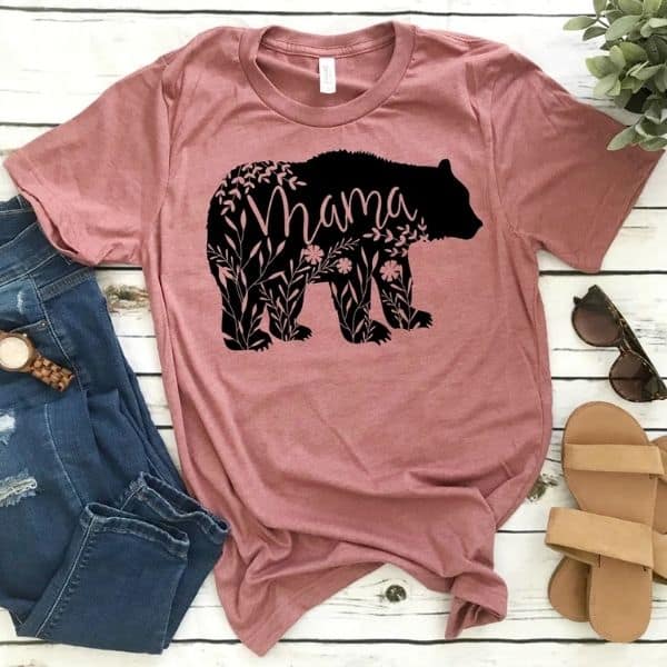mothers day gifts for mom: mama bear t-shirt