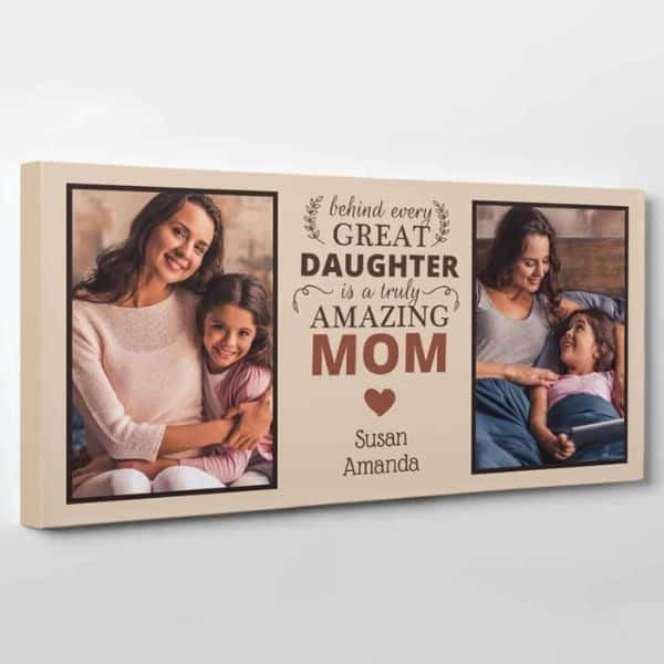 mother's day present ideas from daughter: Mother and Daughter Quote Photo Canvas