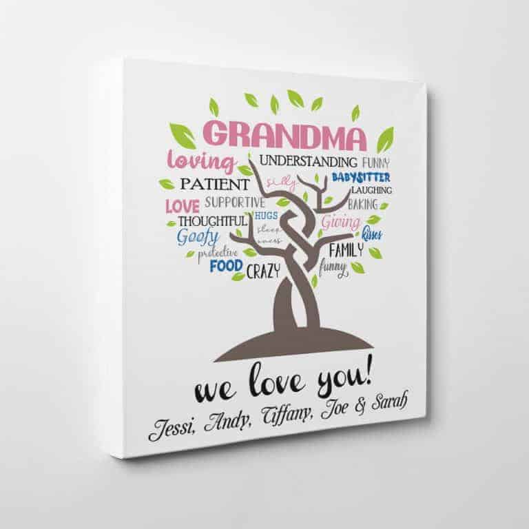 Grandma Loving We Love You Custom Canvas Print: best mother's day gift for grandma