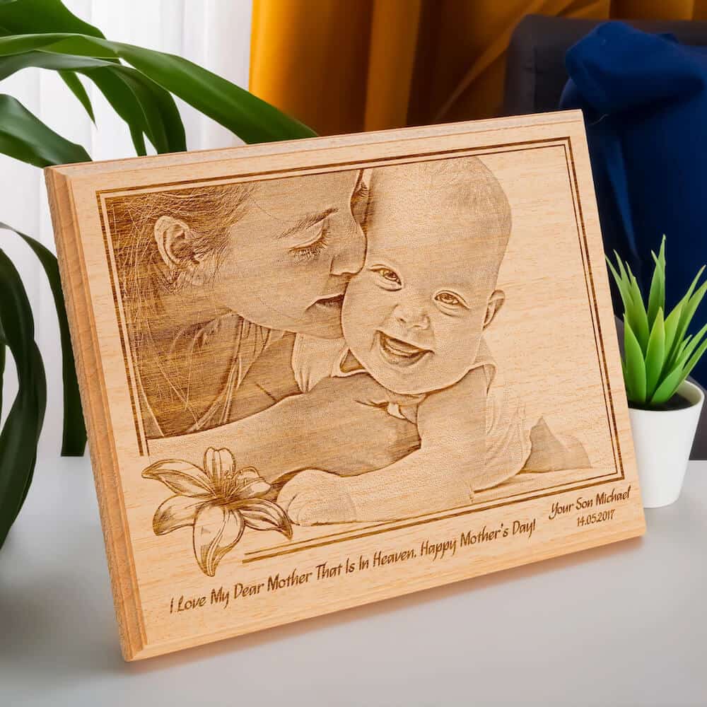 mom and baby photo wood frame