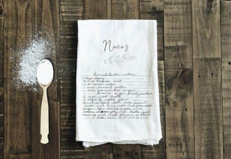 Personalized Handwritten Recipe Tea Towel: mother's day for grandma