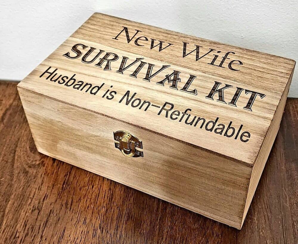 new wife survival kit box