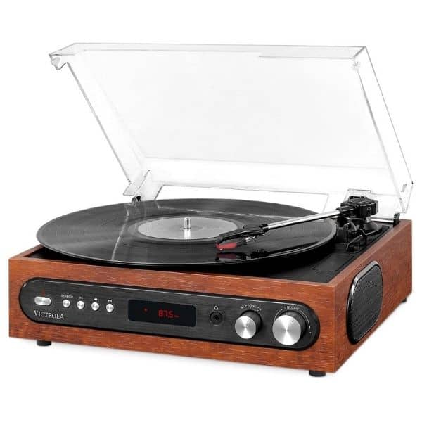 practical college graduation gifts for him: All-in-1 Bluetooth Record Player