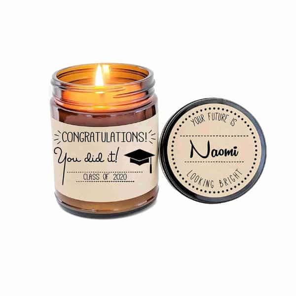 best gifts for a granddaughter's graduation: Congrats Grad Candle