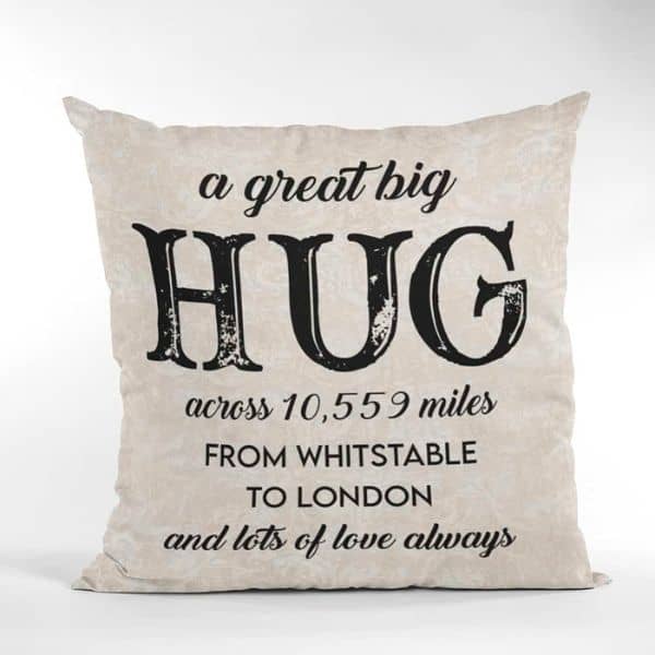 best graduation gift for granddaughter: A Great Big Hug Across The Miles Custom Pillow