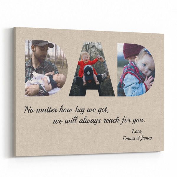 Diy fathers day gifts: DAD Custom Photo Canvas
