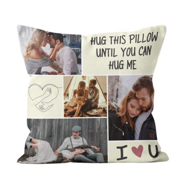 Hug This Pillow Until You Can Hug Me Custom Photo Pillow