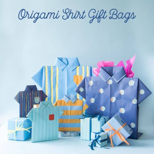 last minute diy fathers day gift idea: origami shirt gift bags