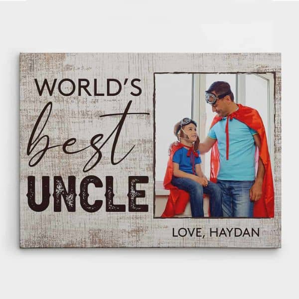 World’s Best Uncle Photo Canvas Print