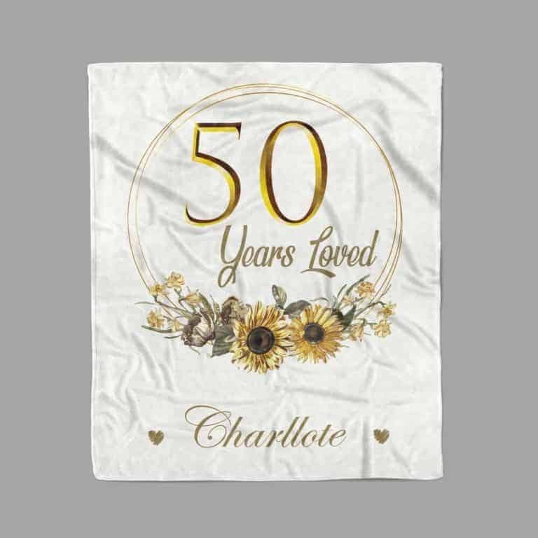50 Years Loved Personalized Birthday Blanket