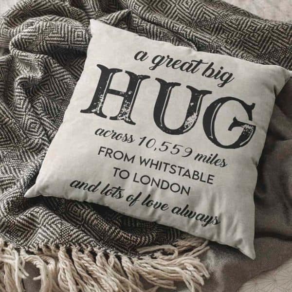A Great Big Hug Across The Miles Custom Pillow - cute gifts to send in the mail