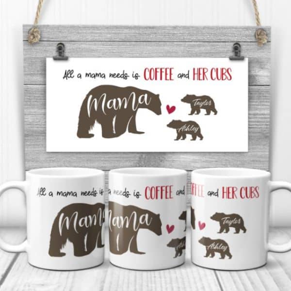 father's day gifts for single moms: bear mugs