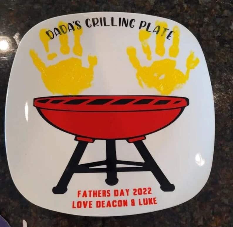 Custom Grill Plate: fathers day gift ideas from kids