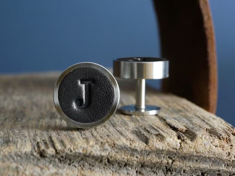 Personalized Leather Cufflinks: fathers day gifts ideas from son