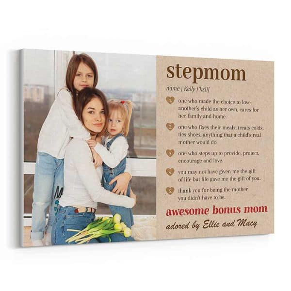 Stepmom Definition Custom Photo Canvas Print - gifts for stepmom