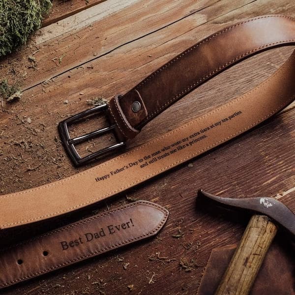 practical father's day gift for son-in-law: Customized Leather Belt 