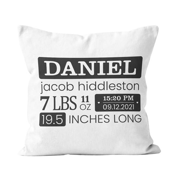 Baby Birth Stats Personalized Throw Pillow