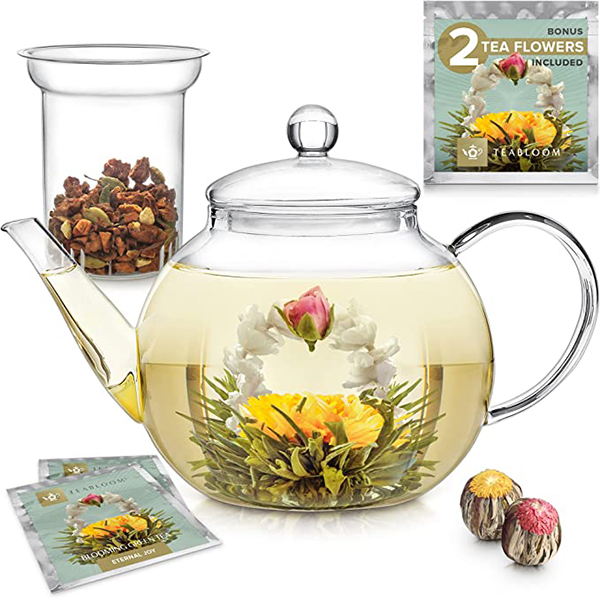Blooming Glass Teapot Set: best gifts for girlfriends mom
