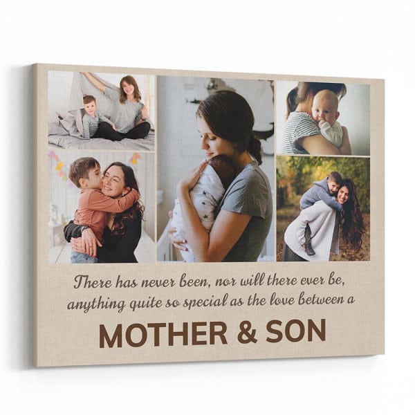 ‘Love between Mother and Son’ Quote Photo Collage Canvas