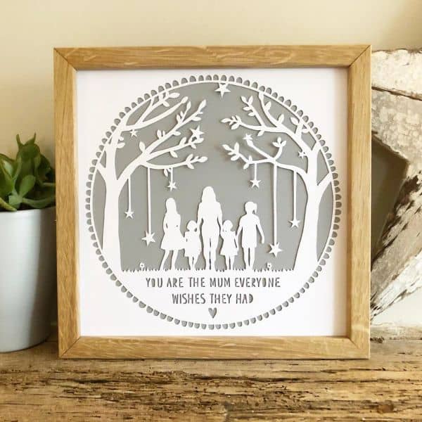 paper cut portrait - a mother's day gift idea for wife