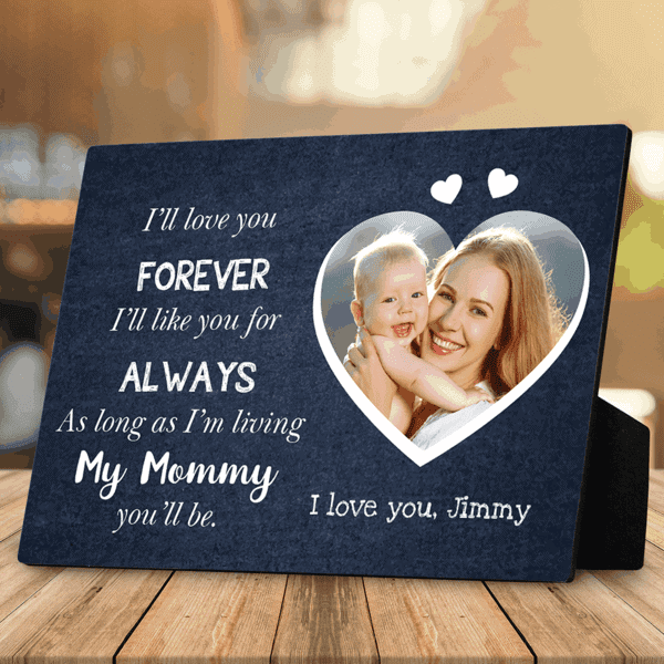 best first mother's day gift: Love You Forever Photo Plaque