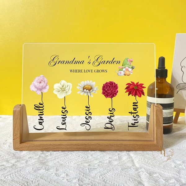 Custom Grandma's Garden Plaque: first mothers day grandma gift