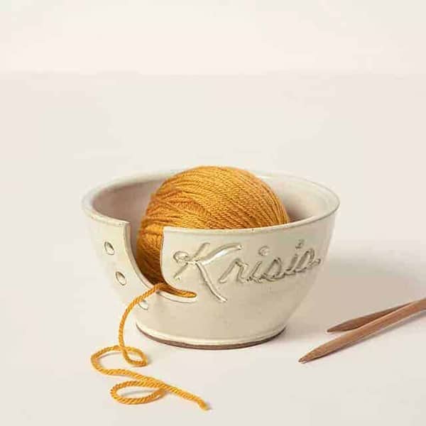 Personalized Yarn Bowl: what to get grandma for mother's day