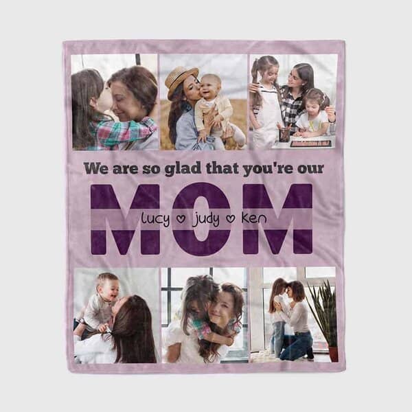 Mom Photo Collage Blanket - gift ideas for mom from daughter