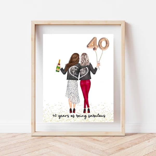 Personalized Best Friend 40th Birthday Print