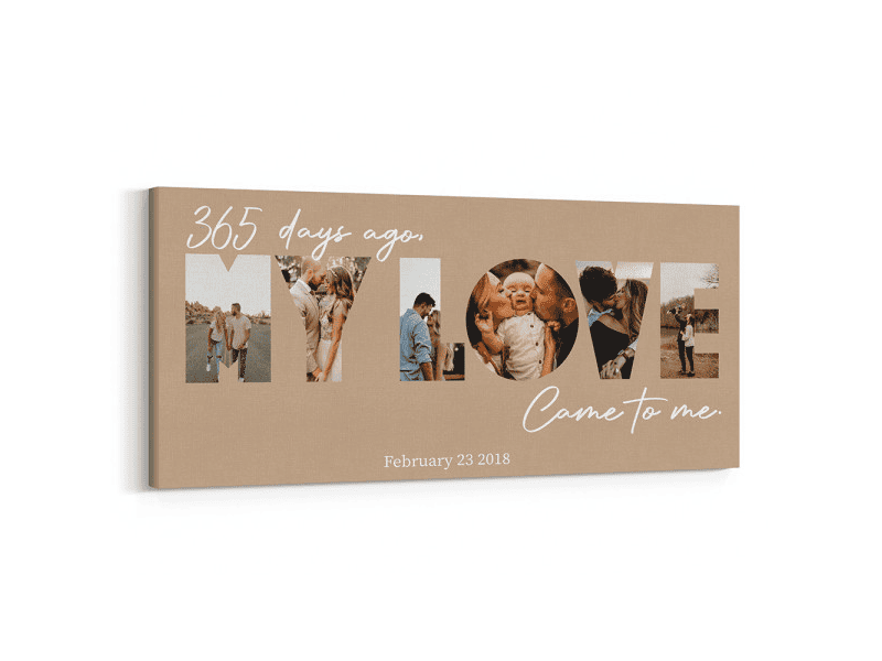 365 days ago my love came to me photo canvas print gift for boyfriend