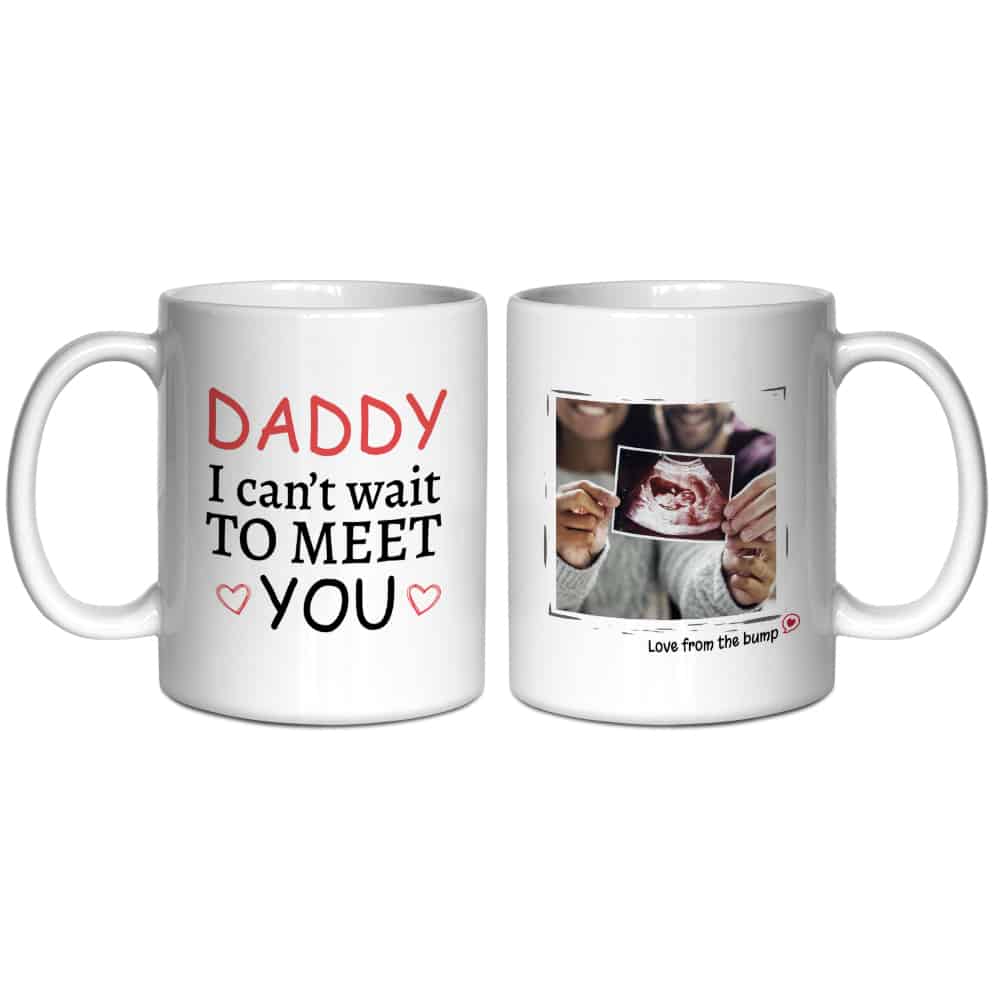 I Can't Wait to Meet You Daddy Custom Mug - personalized gifts for expecting dads