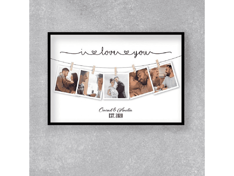 gift ideas for boyfriend: I Love You Photo Collage Frame Print