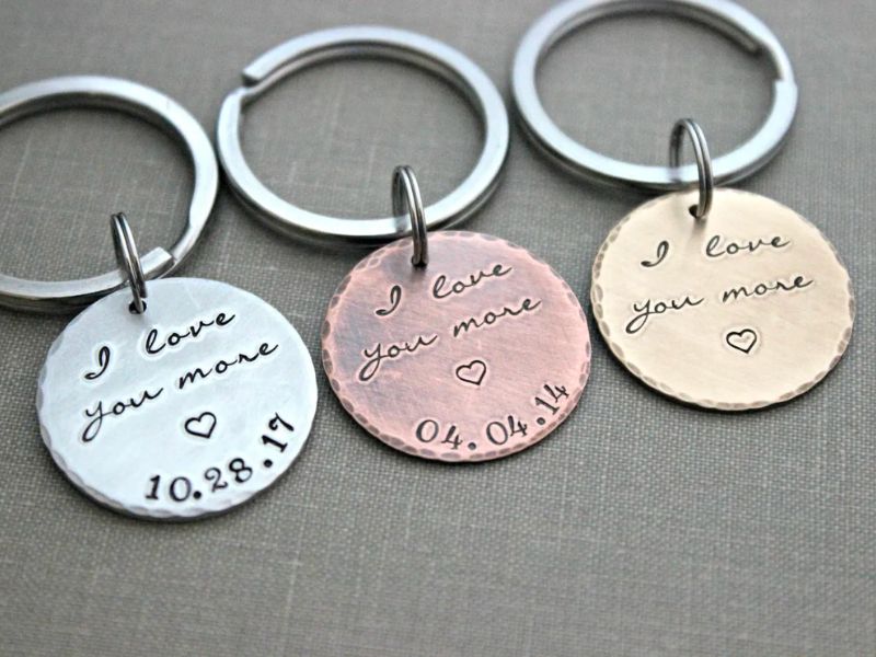 I Love You More Keychain With Date
