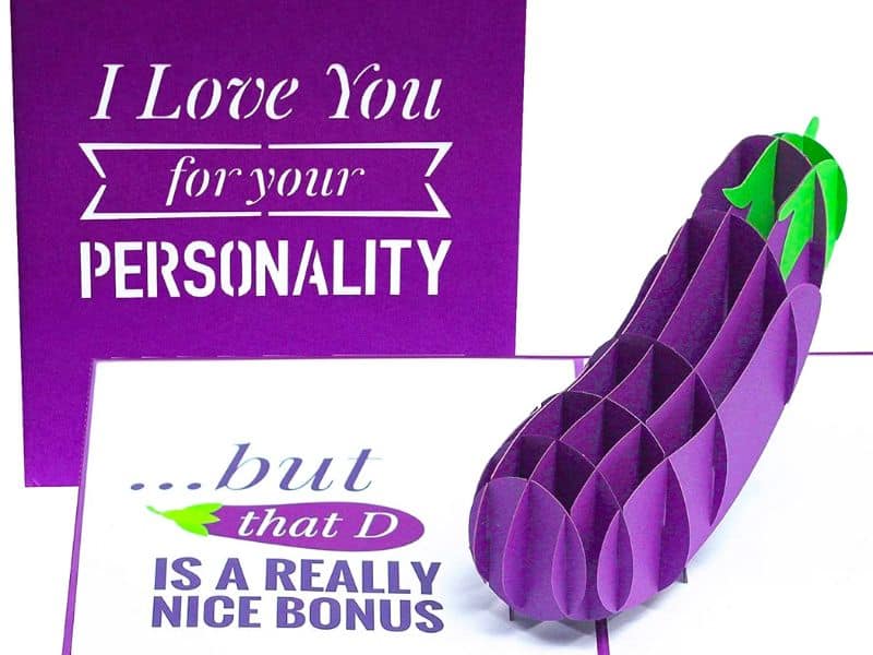  "I Love You for Your Personality" Naughty Eggplant Pop-Up Card