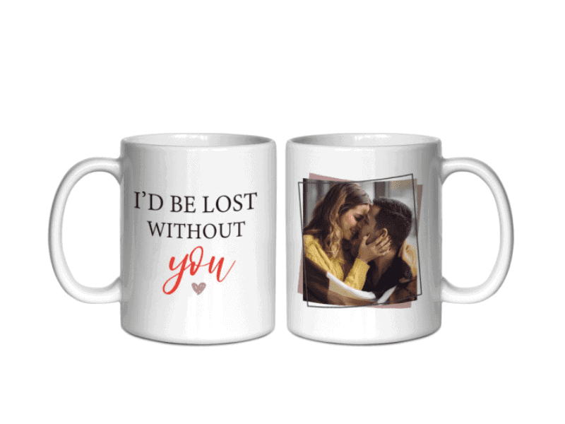 anniversary gifts for girlfriend: I Would Be Lost Without You Custom Photo Mug