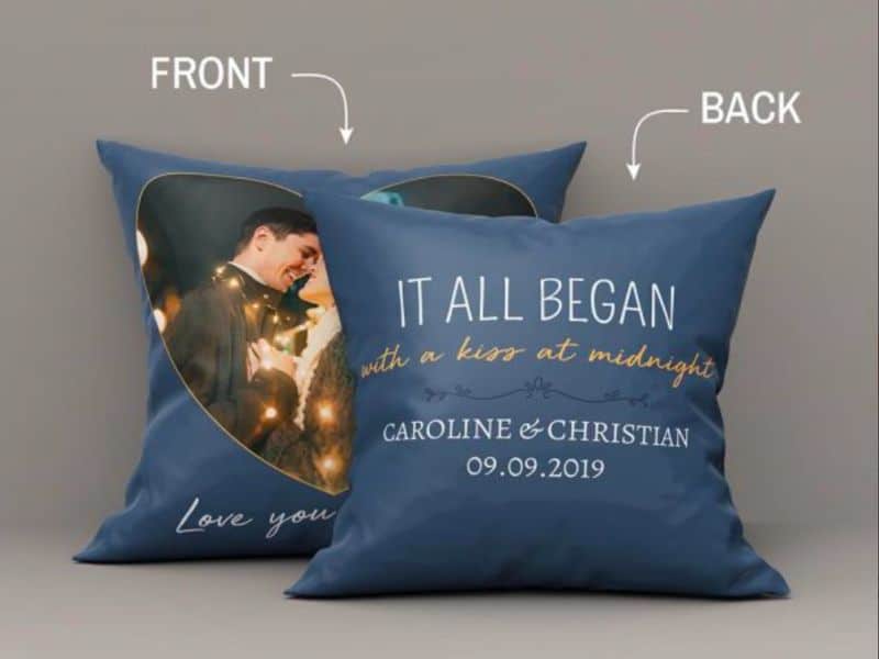 It All Began Custom Photo And Name Pillow
