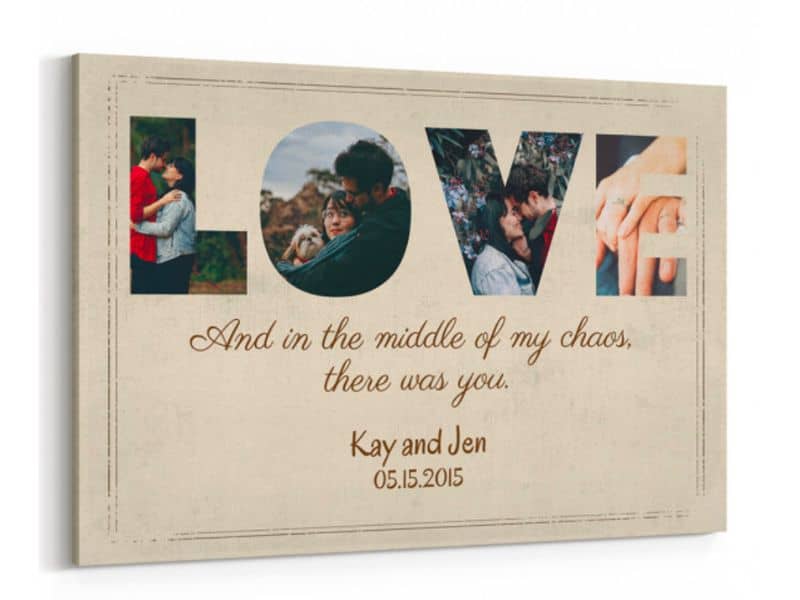 Romantic Gifts For Him LOVE Custom Photo Canvas