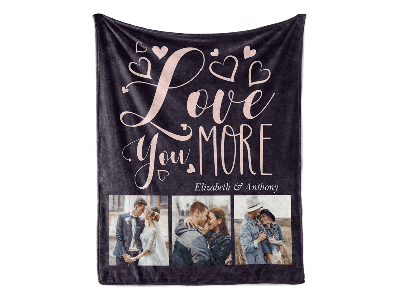 Love You More Custom Photo Blanket