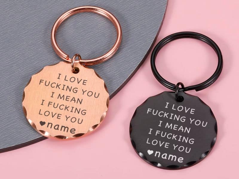 Funny Gifts for Boyfriend Personalized Funny Keychain-I fucking love you