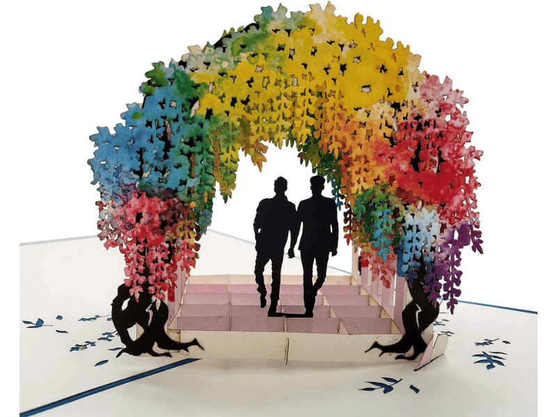 gay couple 3D Pop Up Greeting Card - 1 year anniversary gift for gay boyfriend